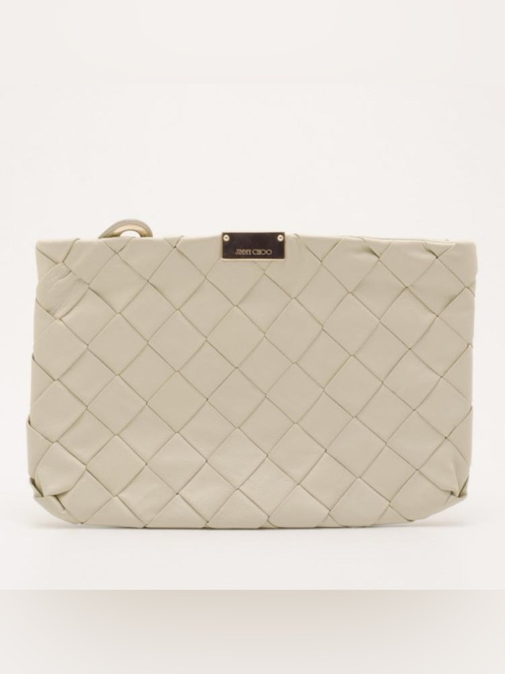 Jimmy Choo Leather Zulu Woven Clutch